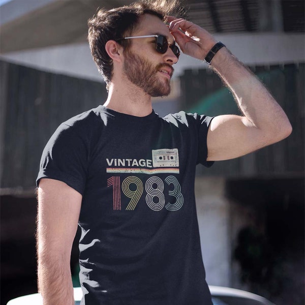 40. Geburtstag Vintage Kassette Shirt, 40. Geburtstagsgeschenk für Herren, Retro Shirt, 1983, Geburtsjahr - Premium Shirt