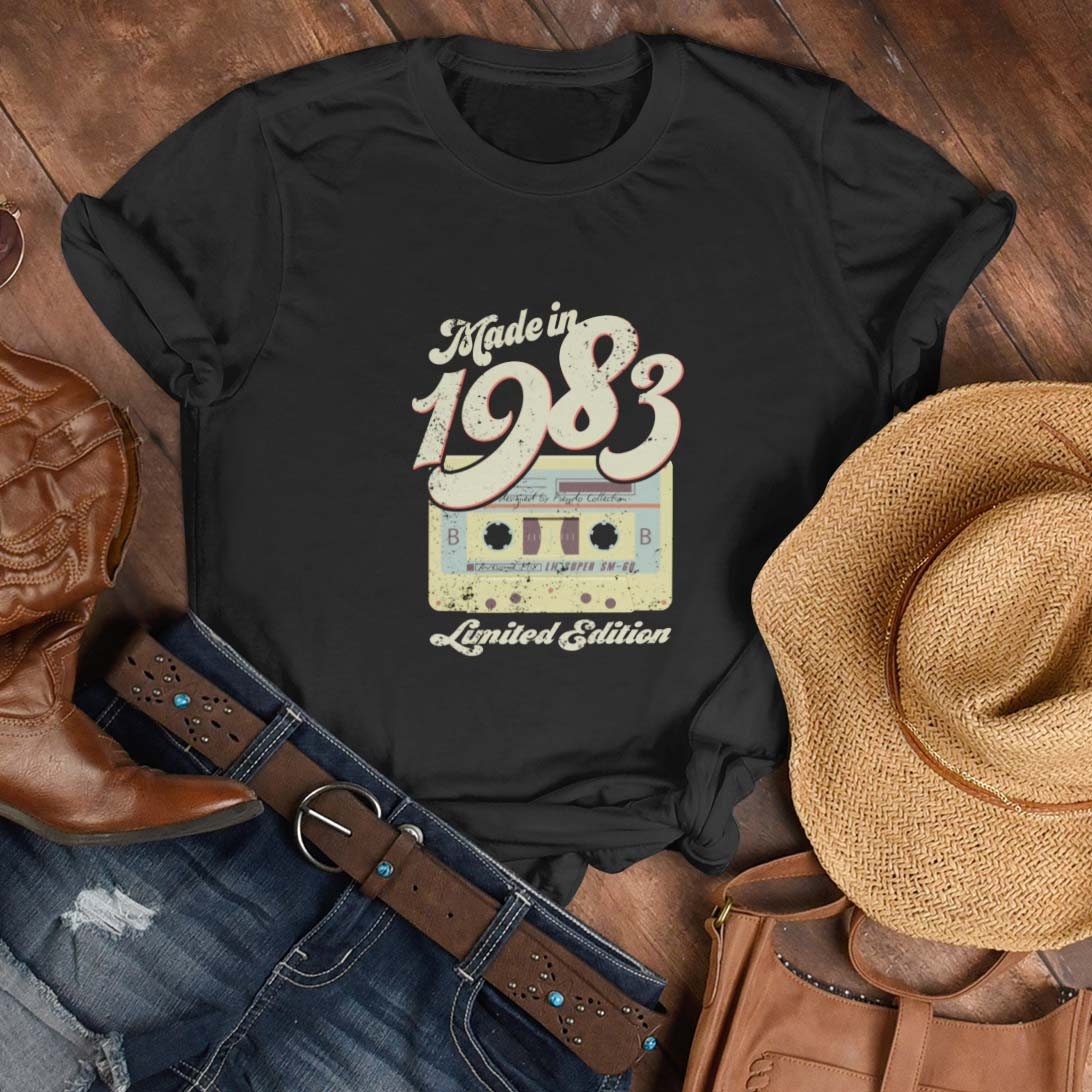 40. Geburtstag Damenshirt Vintage Kassette Shirt, 40. Geburtstagsgeschenk für Damen, Retro Shirt, 1983, Geburtsjahr