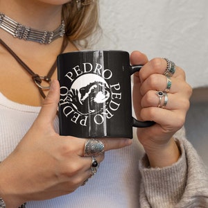 Pedro Pedro Pedro - Dancing Techno Raccoon Meme Viral Trend - Black Mug (11oz, 15oz)