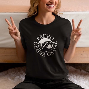Pedro Raccoon Meme Ladies T-Shirt, Funny Animal Tee, Viral Racoon Face Shirt, Urban Wildlife Lover Gift, Internet Meme Apparel