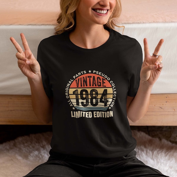 40. Geburtstag Damenshirt, chemise soleil vintage, 40. Geburtstagsgeschenk für Frauen, chemise rétro, 1984 à Wunschjahr