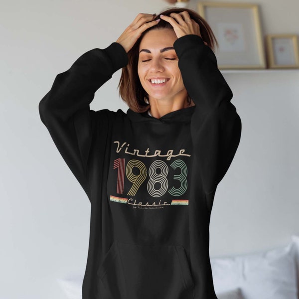 40. Geburtstag Vintage Classic Hoodie, 40. Geburtstagsgeschenk für Frauen, Retro Hoodie, 1983, Geburtsjahr, die Geschenkidee