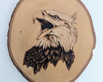 Eagle wood burning - wood burning - pyrography