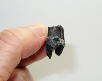 2004 Find - Deep Blue Tourmaline Indicolite Included Quartz Crystal Point - Exceptionally Rare