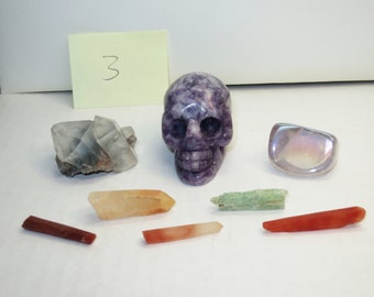 More Photos Added - For The Advanced Seeker – The Offering – A Set For Peace, Love, Insight, and Renewal - Crystal Mineral Skull