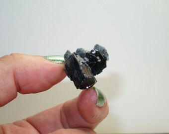 2004 Find - Deep Blue Tourmaline Indicolite Included Quartz Crystal Point - Exceptionally Rare