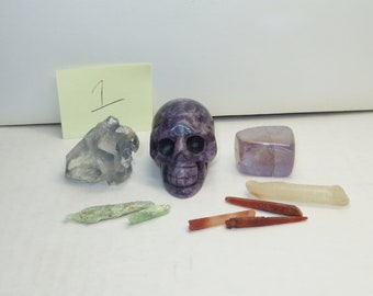 More Photos Added - For The Advanced Seeker – The Offering – A Set For Peace, Love, Insight, and Renewal - Crystal Mineral Skull