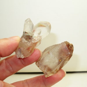 Pair Tabby Pretty Friends Red Amphibole Quartz Crystal Point From The Lemurian Mines Brazil image 3