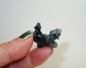 2004 Find - Deep Blue Tourmaline Indicolite Included Quartz Crystal Point - Exceptionally Rare