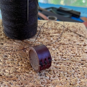 Burgundy Horween Leather Band Ring