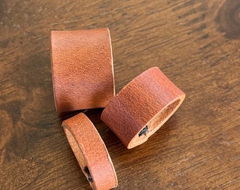 Leather Ring made of English Tan Horween Dublin Leather