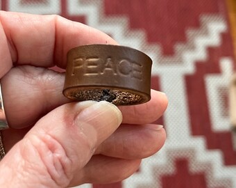 Peace Leather Ring