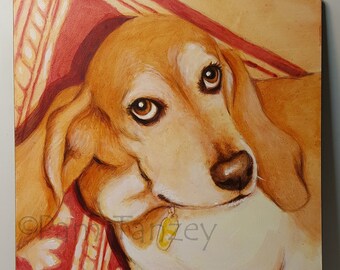 Hand Painted Custom Acrylic Pet Portrait Lovely Birthday Valentine Gift Pet Loss Memorial Free Shipping
