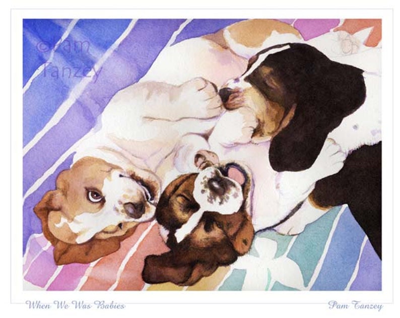 Basset Hound Puppies All Occasion 3 Card Collection image 3