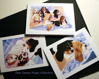 Basset Hound Puppies All Occasion 3 Card Collection
