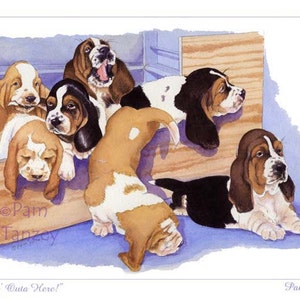 Basset Hound Puppies All Occasion 3 Card Collection image 2