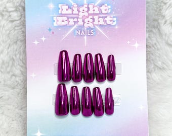 Chrome Press on Nails- Starlight, Full Chrome Nails
