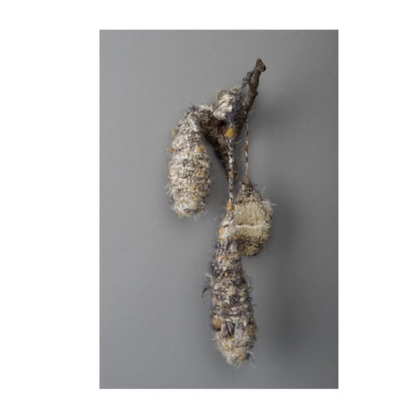 Pupation: Dimensional Woven Wall Hanging, Incubating Baby, Cocooned, Woven Sculpture