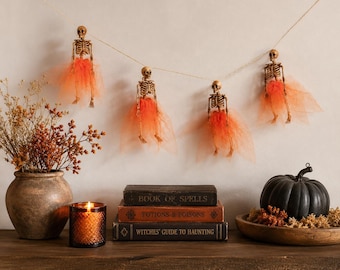 Ballerina Skeleton Garland: Halloween Banner, Goth Wedding Decor