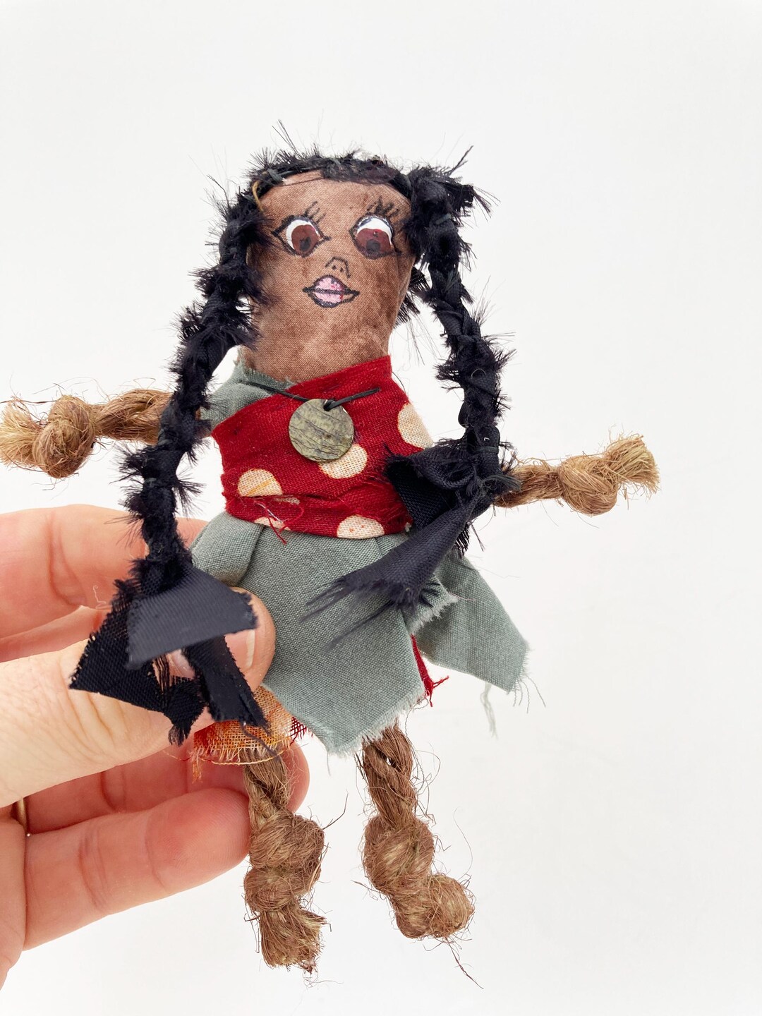 Tiny Rag Doll, Rope Doll, Primitive Figure - Etsy