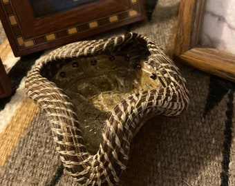 Horsehair Basket Bowl Sculptural Ammonite