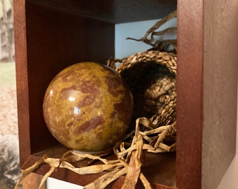 Polished Stone Ball, Picture Jasper Sphere. Gorgeous Rock Decor