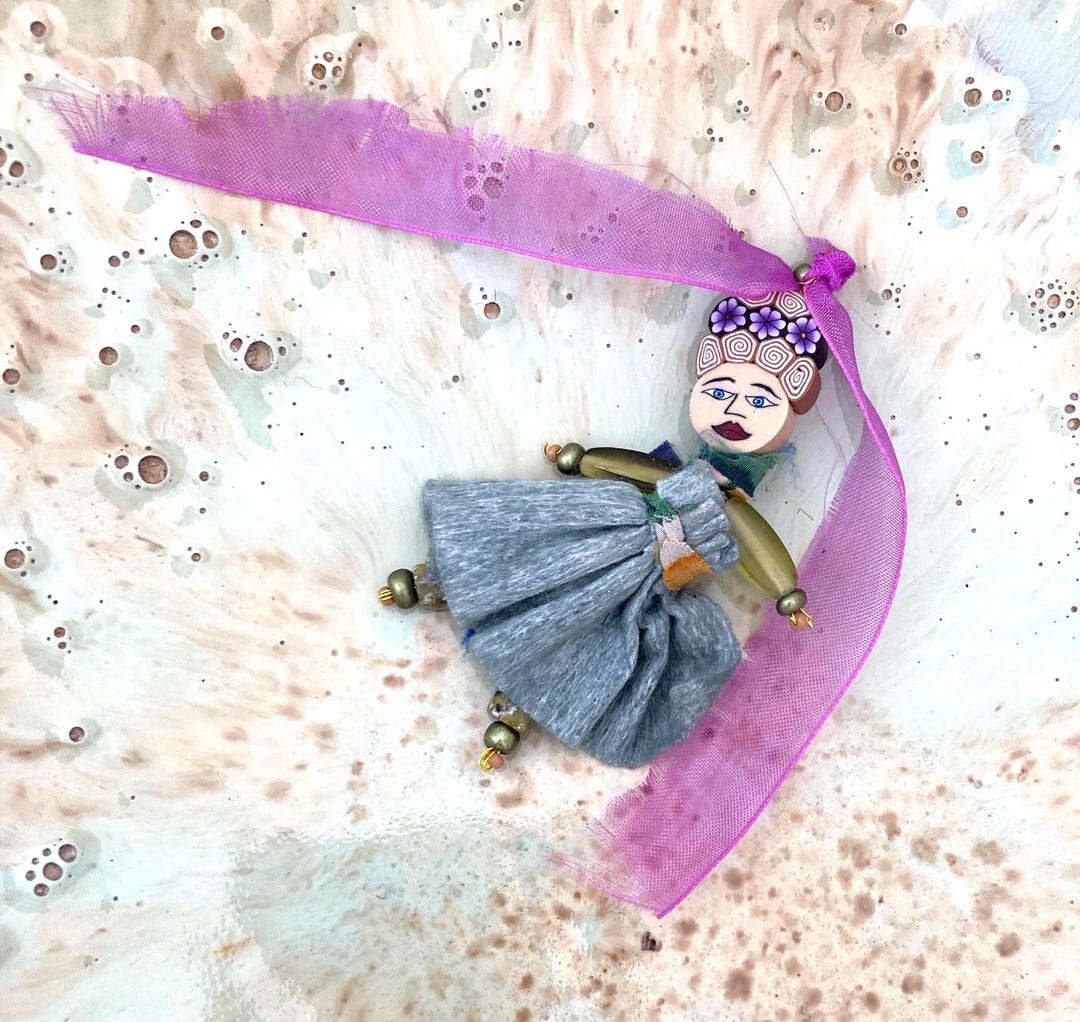 Tiny Primitive Doll: Poseable Wire Figure With Ruffled Dress - Etsy