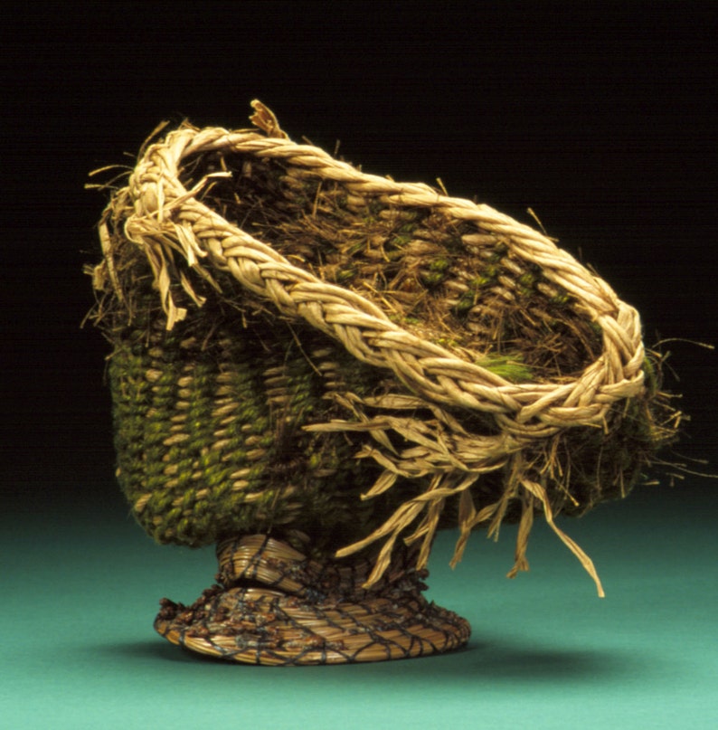Fiber Art Woven Sculpture Art Basket Wicker Woven Textural Etsy