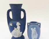 Two Faux Wedgewood Miniature Vases, Made in Japan