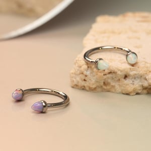 Anillo de titanio para perforación del tabique nasal, con forma de herradura, para el cartílago, el lóbulo de la oreja, 8 mm, 10 mm, 16 g