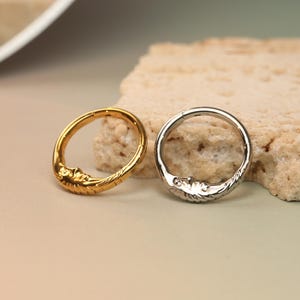 Unique profile septum piercing jewelry septum ring 16G conch ring surgical steel conch hoop earrings conch jewelry Single-sided pattern