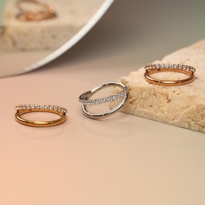 316L double single zircon nose ring earrings ear helix auricle cochlear cartilage nose piercing jewelry 16G 18G