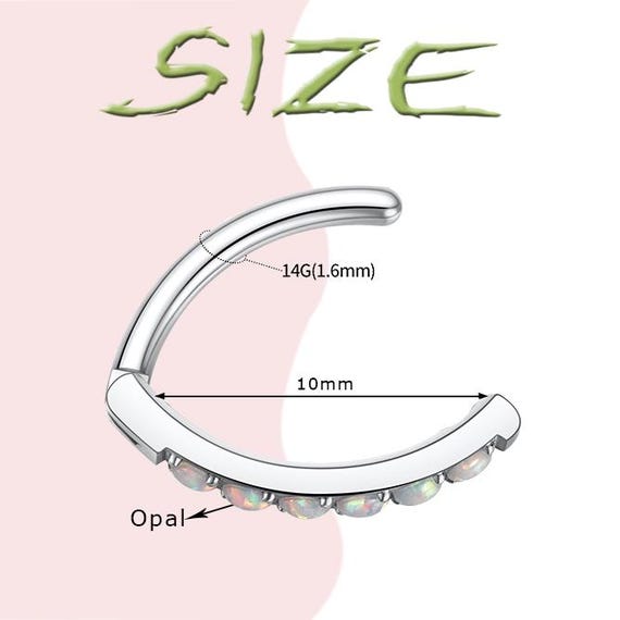 14G Opal Dot Belly Button Clasp Fashion Belly Button Ring With