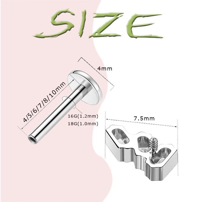 Melighting Piercing Labret in Titanio Orecchini Helix Curva 16g Internally Threaded Labret Cartilagine Tragus Conch Piercing Orecchino da Piercing al Lobo Superiore