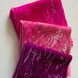 Hand Dyed Silk Velvet valentine velvet