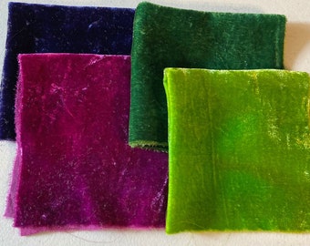 Silk Velvet fabric, hand dyed velvet