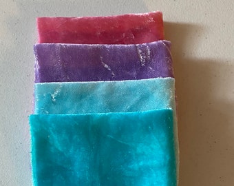 Silk Velvet fabric, hand dyed velvet