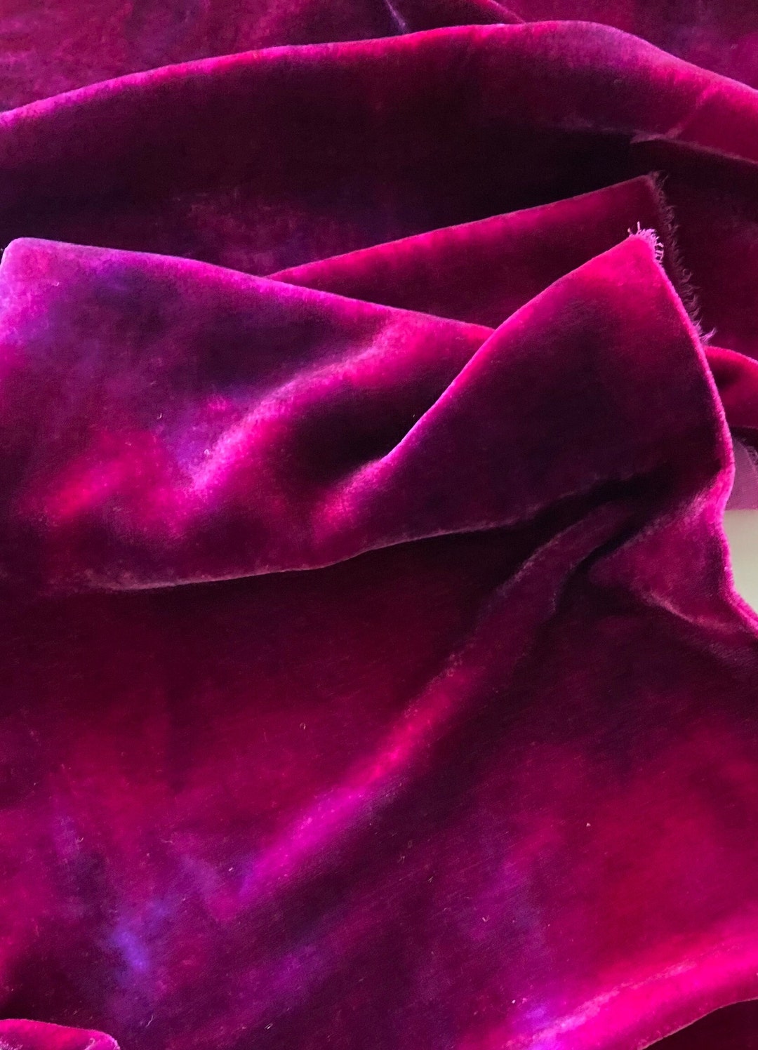 Silk Velvet Fabric Hand Dyed Velvet Bright Multi Color Velvet Purple Etsy
