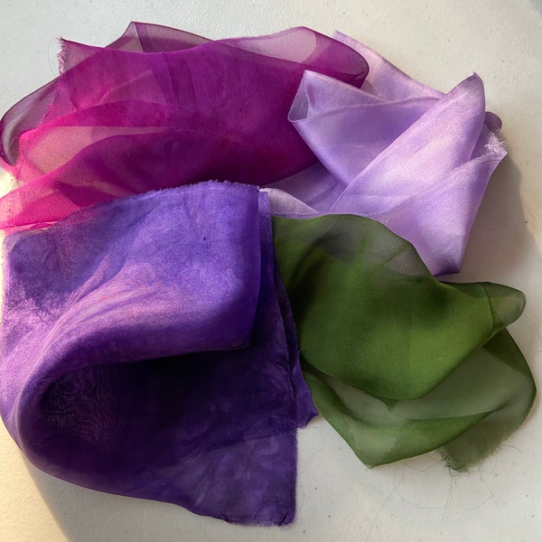 Silk fabric scraps, silk gauze