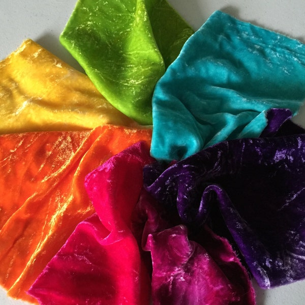 Hand Dyed Silk Velvet -- Color Wheel