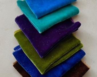 Silk Velvet fabric, hand dyed silk velvet