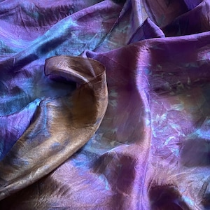 Silk Fabric, Nuno Felting Scarf, Hand dyed Habotai
