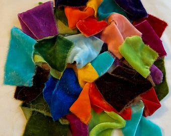 Silk velvet remnants small scraps Super fast US shipping,