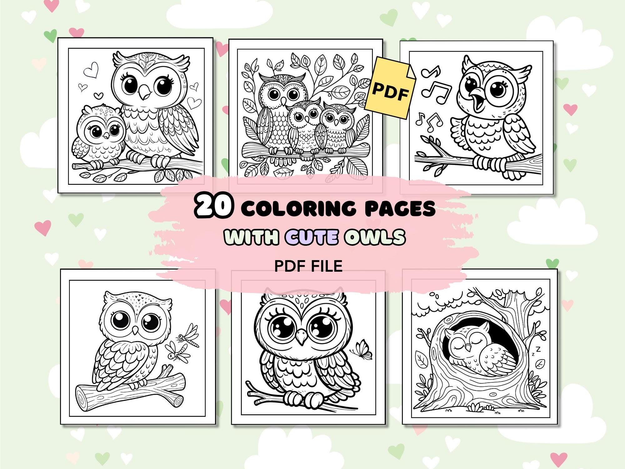 20 Printable Cute Owl Coloring Pages for Kids and Adults High Quality ...