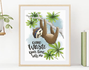 Phish Baby Sloth Print / Waste / Kids Prints / Music Baby / Kids Phish Decor