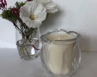 Vela de rosa de cristal vintage