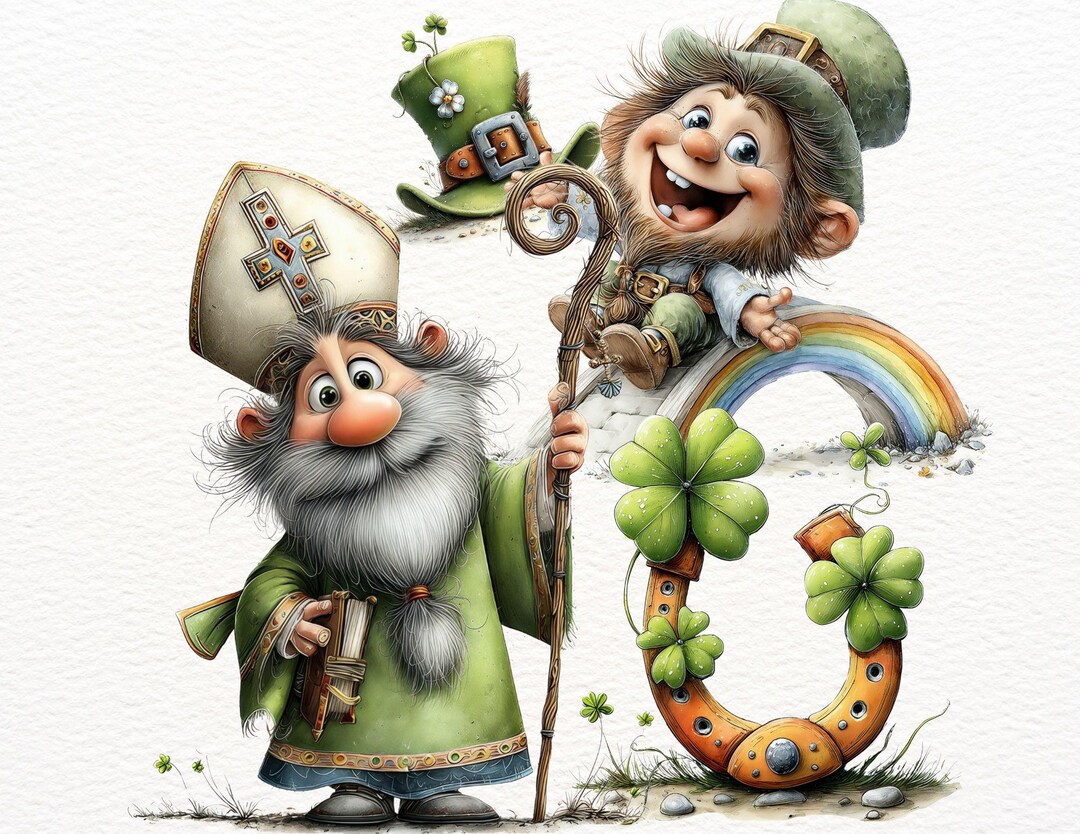 Whimsy Patrick 36 St Patrick's Day Clipart PNG | Whimsical Leprechaun, Pot of Gold ...