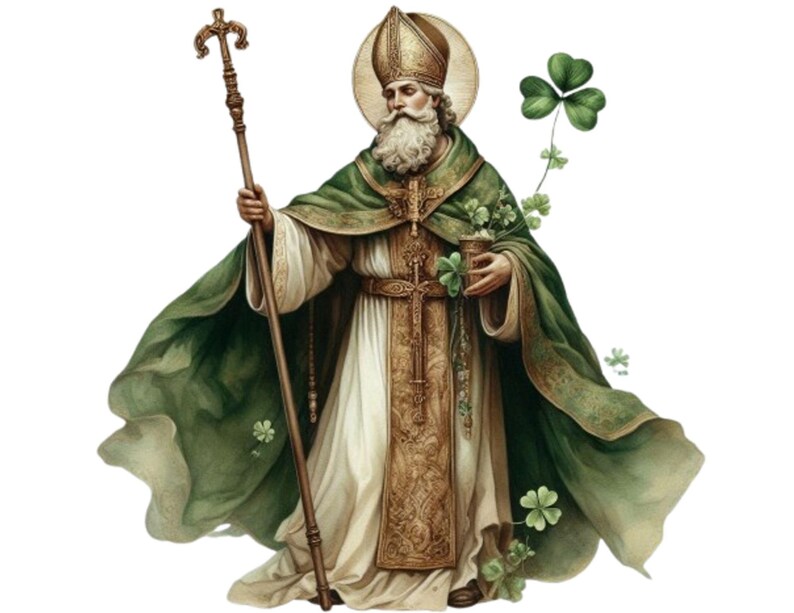 Saint Patrick Robe 12 Watercolor Saint Patrick ,vintage Saint Patrick Clipart, Religious ...