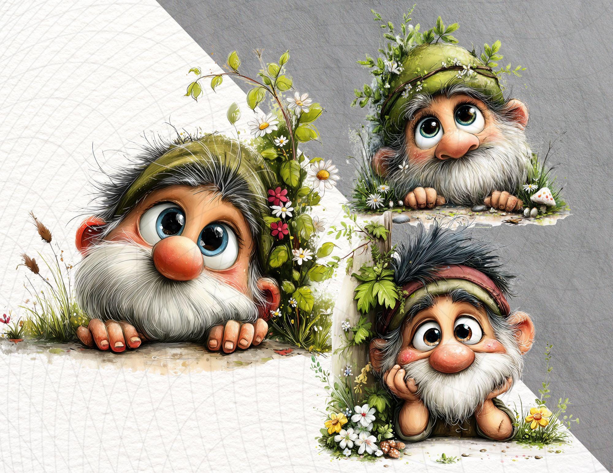 23 Cute Garden Gnome Clipart | Picking Gnomes PNG | Hide and Seek ...