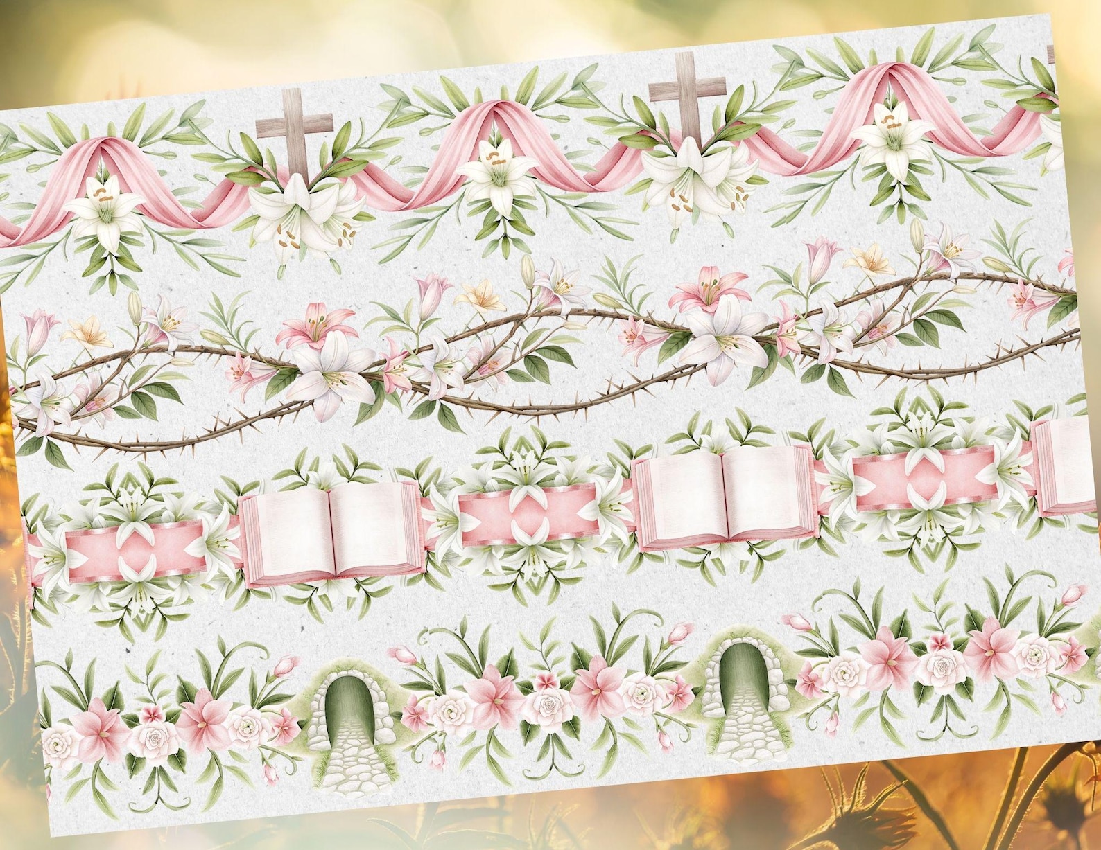 23 Religious Seamless Borders Clipart | Easter Christian Borders With ...